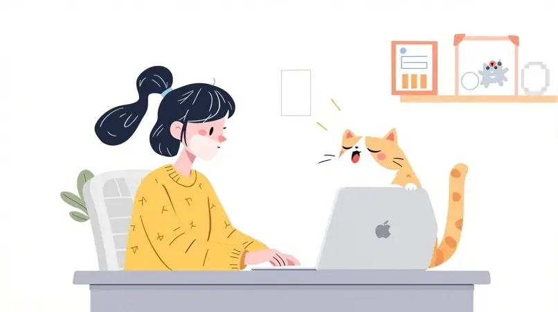当你在家上班，猫却在旁边疯狂开麦